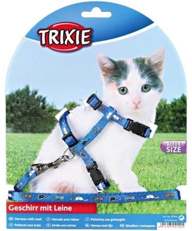 Trixie 4144 Kitten Harness with Leash - Adjustable Nylon 21-33 cm Assorted Colors - Comfortable & Safe Pet Gear - Buy Online on SooperMarket.com