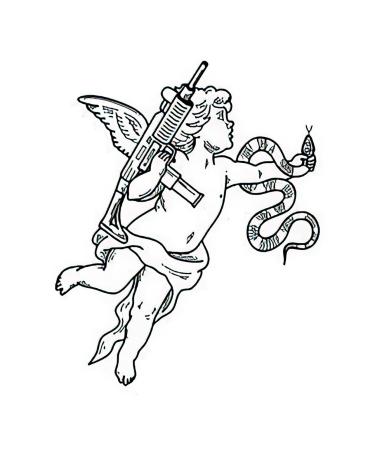 Dopetattoo 6 Sheets Temporary Tattoos cupid angel cherub baby tattoo cartoon Temporary tattoo Neck Arm Chest 3.7 Inch