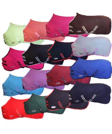 RL24 - Sweat rug BASICLINE with cross strap for the horse is breathable fleece blanket transport blanket aqua 135cm