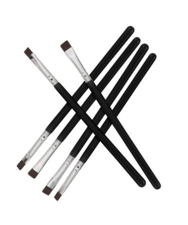 Baluue 6pcs Flat Eyebrow Brush Eyeliner Brush Eye Makeup Brush Eyebrow Makeup Brush Black Artificial Fiber