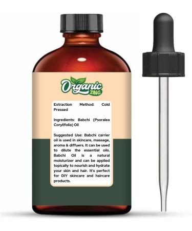 Organic Zing Babchi (Psoralea Corylifolia) Oil | Pure & Natural Carrier Oil for Skincare Massage Aroma & Diffusers - 118ml/3.99fl oz - Buy Online on SooperMarket.com