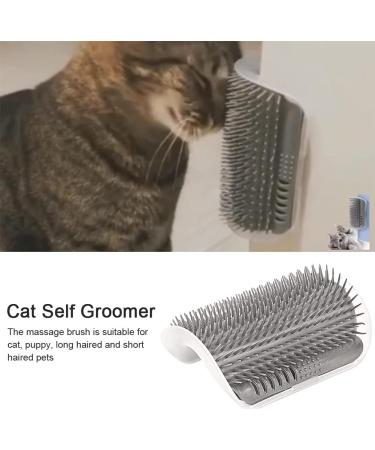 Cat Self Groomer Wall Corner Massage Comb for Long & Short Fur Cats - Grey - Buy Online on SooperMarket.com