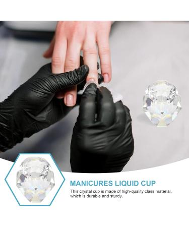 FRCOLOR 3 Pcs Nail Art Crystal Cup Glass Container with Lid Liquid Powder Dappen Dish Manicure Care Tools Nail Tech Clear Fingernail Polish Nail Art Dish Cup White With Cover Cup Bowl 5.5x5.5cmx3pcs Whitex3pcs - Buy Online on SooperMarket.com