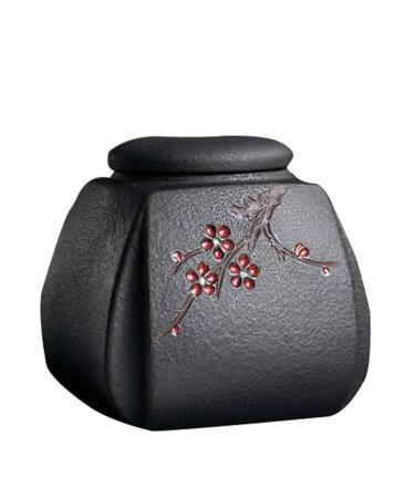 Urns for Ashes Adult Cat Urns Urns Ceramic Funeral Coffins Garden Planters Personalised Retro Kiln Becomes Coarse Pottery Carved Plum a Variety of Specifications Are Available(size:125X125mm) FFVWVGGP S 2#
