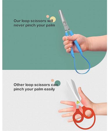 Yellow Loop Scissors for Kids Adult Easy Grip Easy Opening Adapted Scissors for Special Needs Safety Round Tip Open Squeeze Handles Multipurpose Comfort Grip Stainless Steel Office Scissors - Buy Online on SooperMarket.com