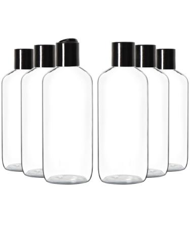 Youngever 6 Pack 500ML Empty Squeeze Containers with Black Disc Cap Plastic Bottles with Disc Top Flip Cap Refillable Cosmetic Bottles Squeeze Containers Black Cap