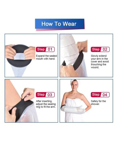 siyewio Waterproof Cast Cover Arm Adult Forearm for Shower Bath Swimming Watertight Protection Fingers Wrists Wound - Buy Online on SooperMarket.com