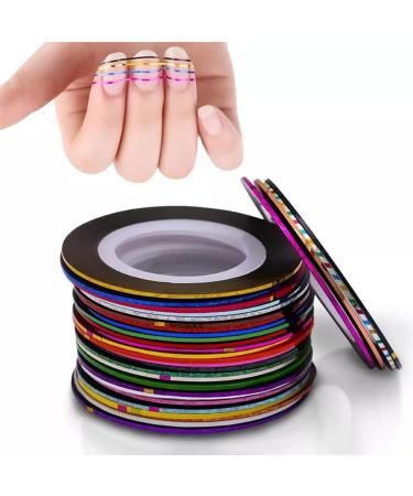 Nail Striping Tape Nail Art Striping Decals Nail Line Sticker DIY Nail Tip Decoration 32PCS Nail Striping Tape - Buy Online on SooperMarket.com