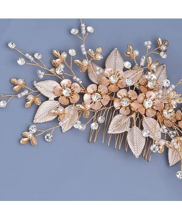 Bride Wedding Hair Comb Bridal Hair Accessories for Women Flower Rhinestone Headpiece Bridal Pearl Hair Accessories for Girls Silver Hair Accessories - Buy Online on SooperMarket.com