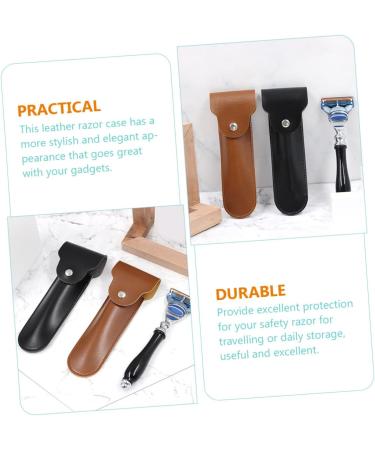 Beavorty 5-St Razor Storage Case | Leather Travel Bag for Shaving - Perfect Razor Cover & Container - Buy Online on SooperMarket.com