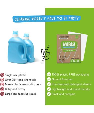 WABLU 72 Laundry Sheet Multipack | Spring Florals | Effective washing detergent sheets for your clothes to replace capsules pods and liquids | Natural Enzymes (BIO) | At least 72 washes - Buy Online on SooperMarket.com