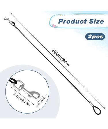 2 Pack Chew Proof Dog Leash Extension Metal Cable Lead Non-Tangle Connect Leash for Any Leash Heavy Duty Dog Leash Extender for Collar & Harness (Black+Blue) - Buy Online on SooperMarket.com