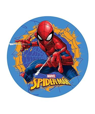 Dekora - 114398 Spiderman Cake Topper Made of Edible Paper | Made of Rice Paper Vegan Butter| 20 cm Spiderman Cobweb