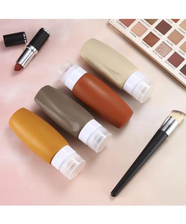 90ml Silicone Travel Bottles Set - BPA-Free Leak-Proof Refillable - Perfect for Toiletries Lotion Shampoo Conditioner (Brown) | International Shipping - Buy Online on SooperMarket.com