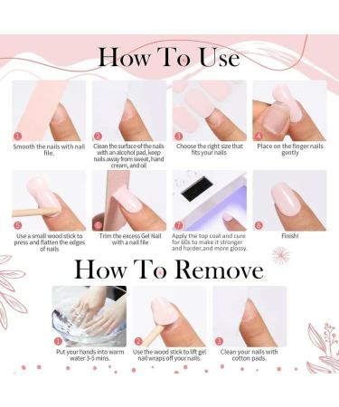 French Semi Cured Gel Nail Strips - 20 Self-Adhesive Stickers for French Tip Manicure - Salon-Quality UV/LED Lamp Required - Buy Online on SooperMarket.com