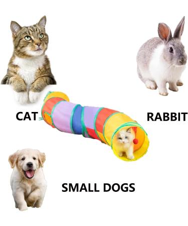 Interactive Cat Tunnel Toy for Indoor Cats - Collapsible S-Style Rainbow Tunnel for Kittens, Rabbits, and Puppies - Buy Online on SooperMarket.com