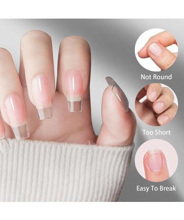 240PCS Medium Coffin Gel Nail Tips Set - Pre-Buffed Artificial Nails Kit - Buy Online on SooperMarket.com