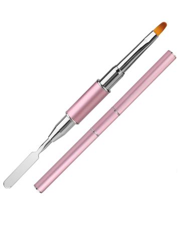 Dual-Ended Gel Brush & Picker Mwoot Stainless Steel 2 in 1 Designs Gel Brush Gel Manicure Nail Tool for Gel Acrylic Nail Extension