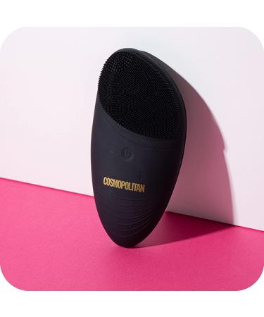 Silicone Face Scrubber Electric Facial Cleansing Brush - Rechargeable, Waterproof, Exfoliating - Black & Gold - Buy Online on SooperMarket.com