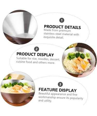 Zerodeko 3 Pcs Stainless Steel Hat Bowl Stainless Steel Ramen Bowl Large Metal Mixing Bowl Japanese Bowl Japanese Ramen Bowl Salad Mixing Bowl Party Bowl Food Single Layer Hat Bowl Silverx3pcs 22.5X8.3X7.5CMx3pcs - Buy Online on SooperMarket.com