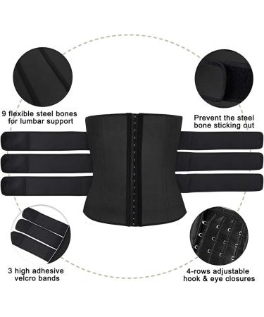 Men's Neoprene Waist Trainer Sauna Sweat Trimmer Cincher with Belts - Black, Large - Buy Online on SooperMarket.com