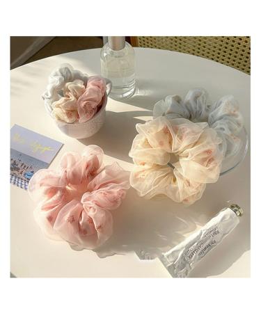 Daisy Flower Organza Hair Scrunchies for Women Girls - 3 Pcs - Buy Online on SooperMarket.com