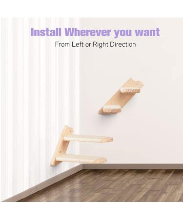 BEBOBLY Reversible Cat Climbing Shelf | Wall Mounted Cat Stairs Ladder | 4 Step | Eco-Friendly Sisal Rope | Perch Platform | Scratching Post | Activity Tree - Buy Online on SooperMarket.com