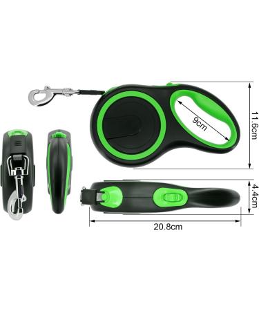 Moyouno 8m Retractable Dog Leash - Automatic High-End Leash for Small Medium & Large Dogs up to 50kg - Durable Green Pet Lead - Buy Online on SooperMarket.com