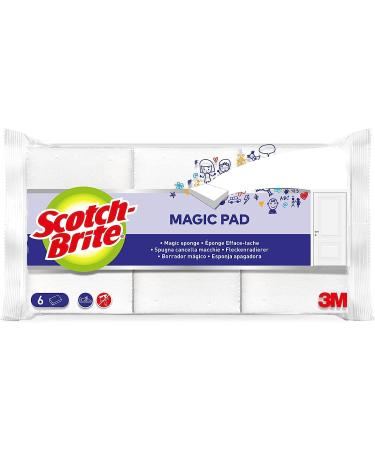Scotch-Brit Magic dirt radier 6 pieces etching sponge for clean surfaces effortlessly removes numerous spots and dirt spots of stain wheelers white