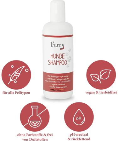 Furry Sensitive Dog Shampoo Perfume-Free Vegan All Fur Types Puppies & Dogs Made in Germany 250ml - Buy Online on SooperMarket.com