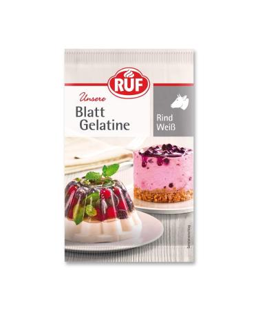 Ruf leaf gelatine beef halal certified 100% beef gelatin halal food binding of cakes desserts and halal sweets gluten-free 12 leaves 20 g (1 Pack) beef