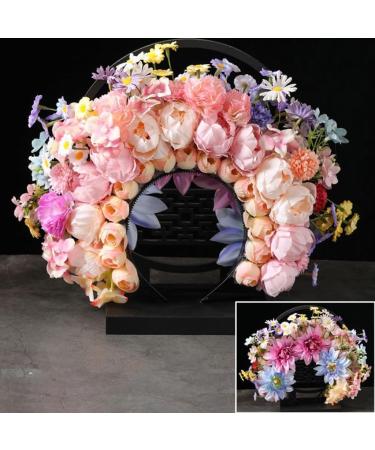 JSGHGDF Bridal Garlands Florals Crown Wedding Flower Headband Beach Wreath Hairband Girls Hair Accessory Women Head Hoop Props Blue - Buy Online on SooperMarket.com