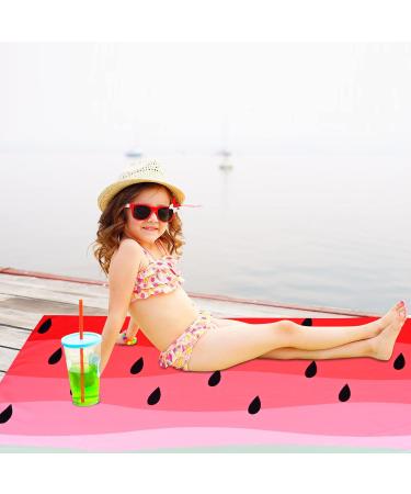 Watermelon Beach Towel 24x48 - Lightweight Microfiber Towel for Kids, Girls, and Women - Quick Dry, Sand-Free - Red Watermelon Design - Ideal for Swim, Bath, Pool, Beach - Clearance Sale - Buy Online on SooperMarket.com