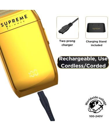 Supreme Trimmer Crunch Men's Foil Shaver STF602 - Waterproof Electric Razor for Short Hair & Stubble | 150-Minute Run Time | Ideal for Barber Use | Gold - Buy Online on SooperMarket.com