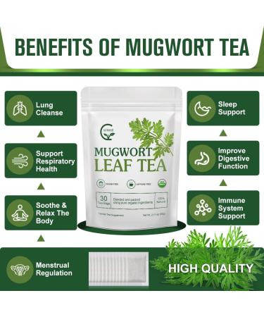 Organic Mugwort Tea Bags - Improve Sleep and Digestion - Caffeine Free - 30 Count - Buy Online on SooperMarket.com