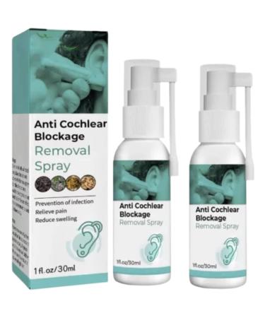 GFOUK Anti Cochlear Blockage Removal Spray 30ml Anti Cochlear Blockage Removal Spray Earwax Removal Spray Piercing Aftercare Spray (2pcs)