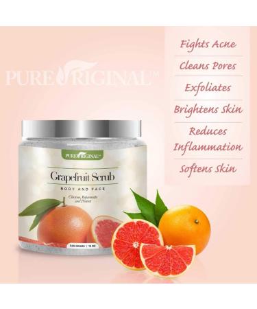 Grapefruit Scrub for Face and Body | Deep Cleansing Exfoliator for Acne-Prone Skin | Brighten Your Complexion | Pure Original - Buy Online on SooperMarket.com