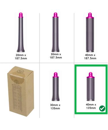 SPARES2GO 40mm 1.6 Inch x 135mm Barrel Compatible with Dyson Fits Airwrap Hair Styler (Nickel/Fuchsia) - Buy Online on SooperMarket.com