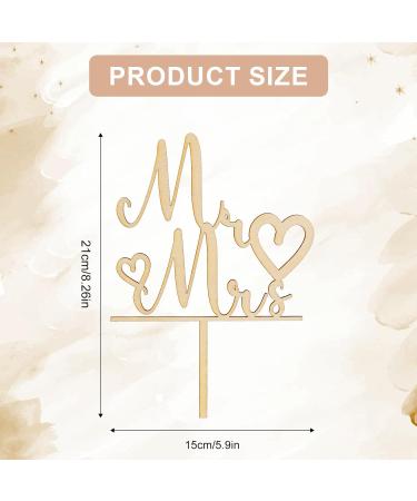 Wooden Mr and Mrs Cake Topper Wedding Cake Topper Bride and Groom Sign Wedding Engagement Cake Toppers Decoration Wedding Party Supplies (Style 2) - Buy Online on SooperMarket.com