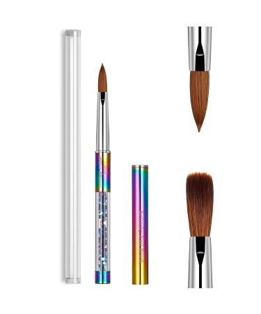 Shine Chance Acrylic Nail Brush Size 8  100% Real Kolinsky Art Nail Brush for Acrylic Powder Application  Handmade Women Manicure Nail Extension Tool for Professional DIY Home Salon and Beginners 8