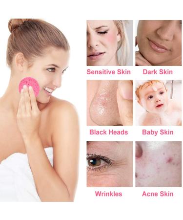 50-Count Compressed Facial Sponges - 100% Natural Cellulose Spa Sponges for Cleansing, Exfoliating, and Makeup Removal - Pink - Buy Online on SooperMarket.com