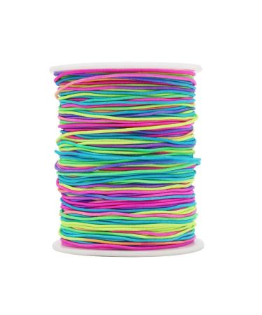 Tenn Well 1mm Elastic String, 328 Feet Colorful Elastic Beading Cord Stretchy String for Bracelets, Necklace, Jewelry Making and Crafts 1MM Colorful