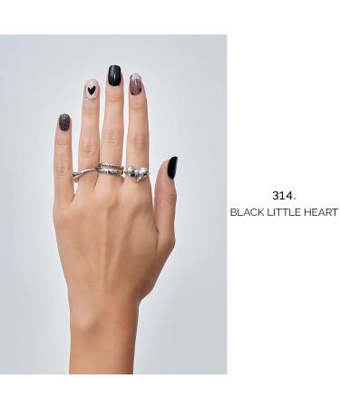 NAILOG Halloween Semi Cured Nail Strips - 20 Extra Long Gel Strips - Buy 3 Get 1 Free UV Lamp - Glossy, Long Lasting Nail Polish Stickers with Soft Gel Finish - Black Heart Design - Buy Online on SooperMarket.com