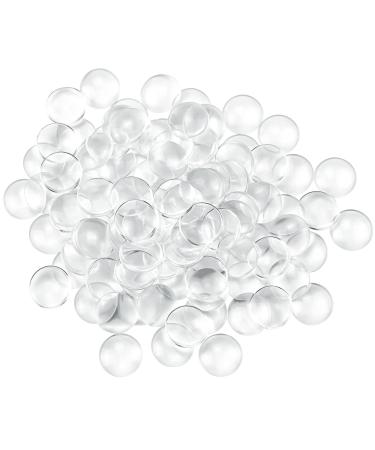 Acmer 100 Pieces Transparent Glass cabochons  Clear Glass Dome cabochon  Non-calibrated Round 1 inch/25mm for Photo Pendant Craft Jewelry Making
