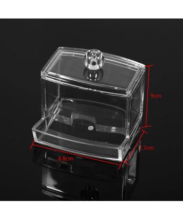 Atyhao Cotton Swab Box | Practical Q-Tip Organizer & Makeup Storage | Transparent Cosmetic Holder with Lid - Shop Internationally - Buy Online on SooperMarket.com