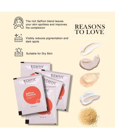 Richfeel Saffron Facial Kit for Radiant & Glowing Skin - Suitable for All Skin Types | 30 g - Buy Online on SooperMarket.com