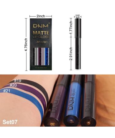 Go Ho Matte Lipstick Set - Waterproof Long Lasting Lip Gloss Trio in Black, Blue, and Purple | Nude Lip Tint Stain Makeup - 3PCS Matte Colors - Buy Online on SooperMarket.com