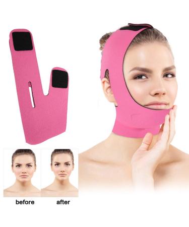 Face Slimming V Face Line Belt | Breathable Chin Lift Up Anti Wrinkle Sleep Strap - Red - Buy Online on SooperMarket.com