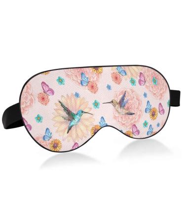 Haskirky Light Blocking Eye Mask Breathable and Adjustable Adult Men and Women Travel on Business Trips Yoga Meditation Light Smooth Comfortable Eye Mask Office Deep Sleep Goodies Hummingbirds Butt