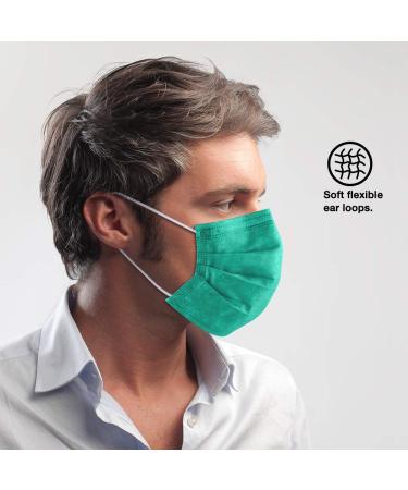NU R 10pcs 3 Ply Disposable Face Mask Mask with Filter Layer and Elastic Earloop Retail Sealed bags Green - Buy Online on SooperMarket.com